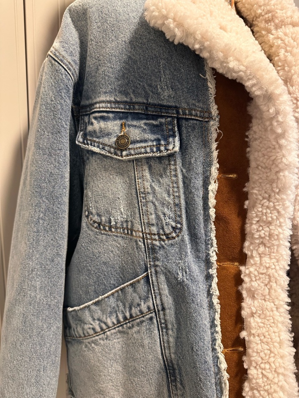 Free People We The Free Magnolia Denim Jacket XS - Picture 8 of 12